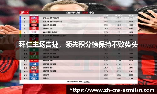 拜仁主场告捷，领先积分榜保持不败势头